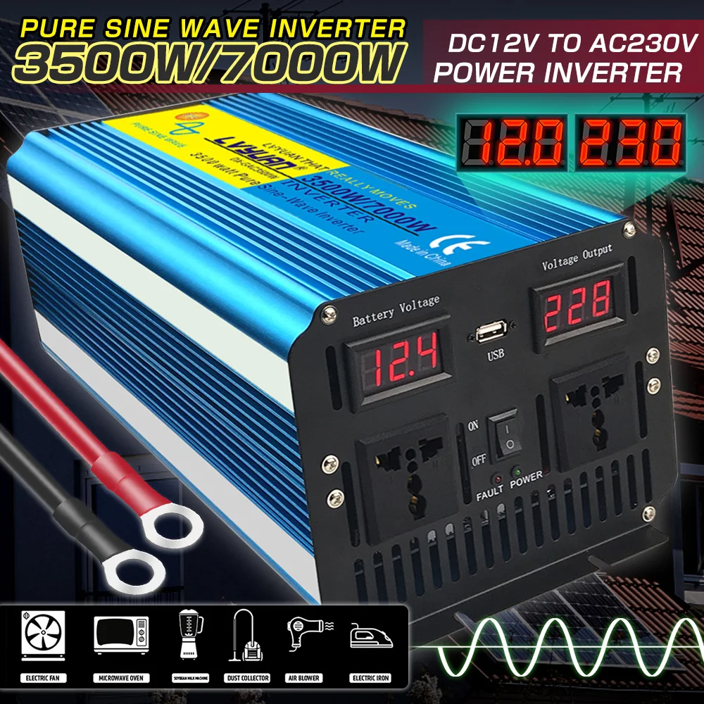 3500W/7000W инвертор с чистым синусом Мощность инверторный трансформатор AC/DC 12V/24V к