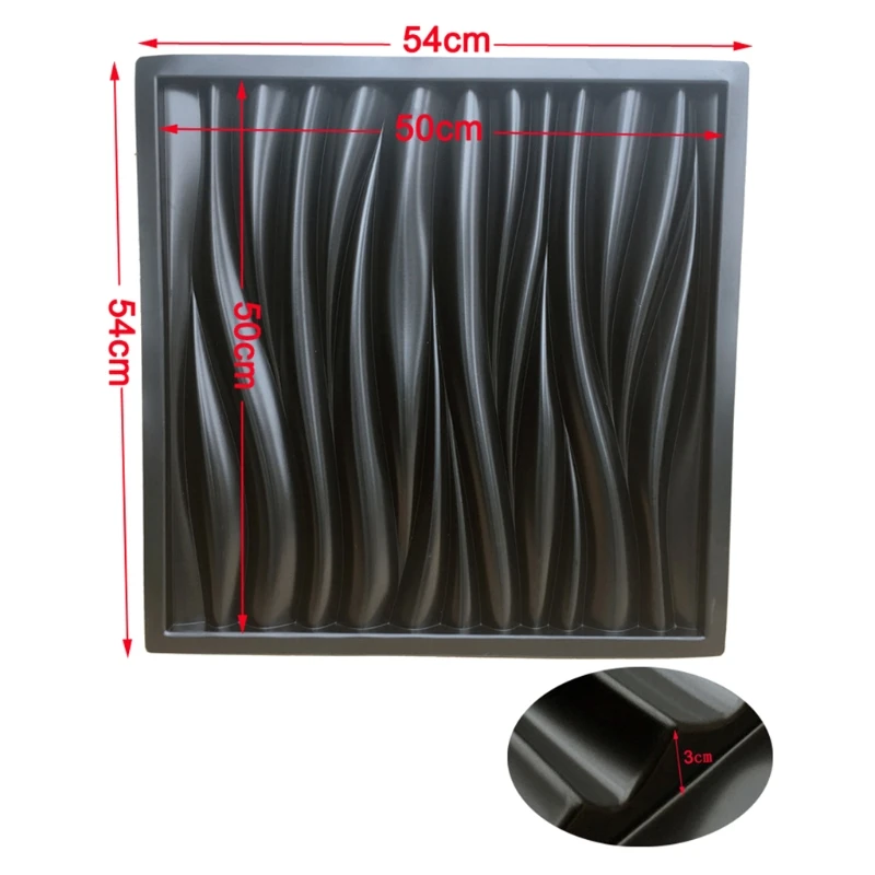 

27RF Wave Pattern Wall Concrete Cement Plaster Mold Plastic Brick Stone Tiles Walk Maker DIY Manual Garden Lawn Path Paving