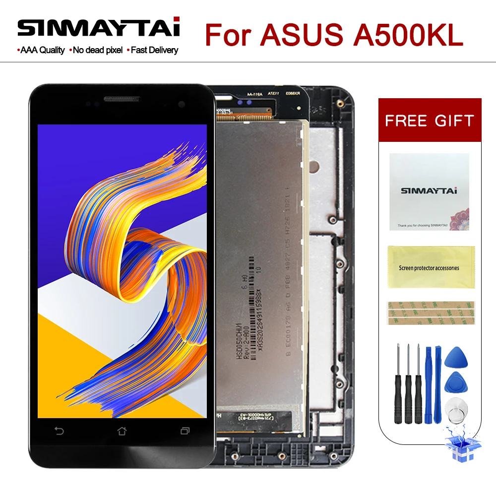 ЖК дисплей 5 0 дюйма для ASUS Zenfone черный сенсорный экран с дигитайзером T00J A500CG