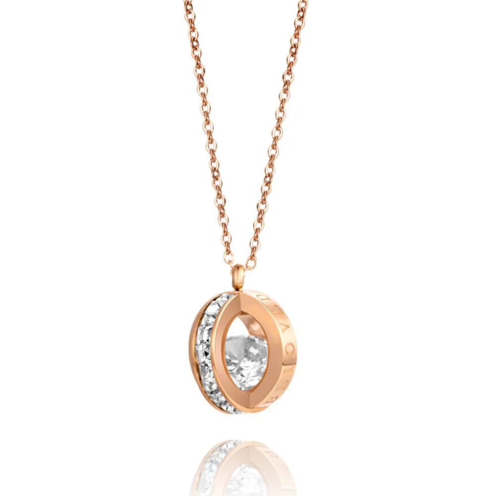 

Flickering Series Rose Gold Plated Necklace Latern with Shiny Zirconia Chokers Necklacefor Women Girlfreind Lover Gift N558