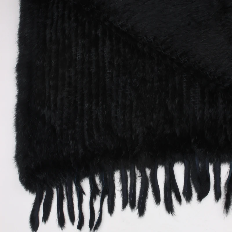 Новинка искусственное пончо с кисточками из кроличьего меха вязаное пальто шарф