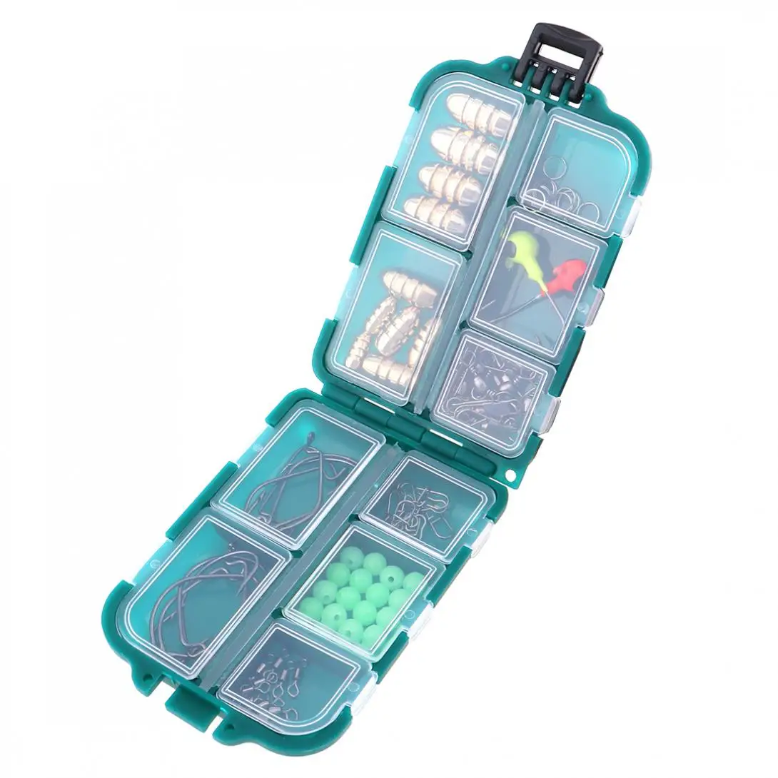 

83pcs Fishing Accessories Kit Lead Hooks Rolling Swivel Fishing Ring Connector Luminous Fishing Beads with Fishing Tackle Box