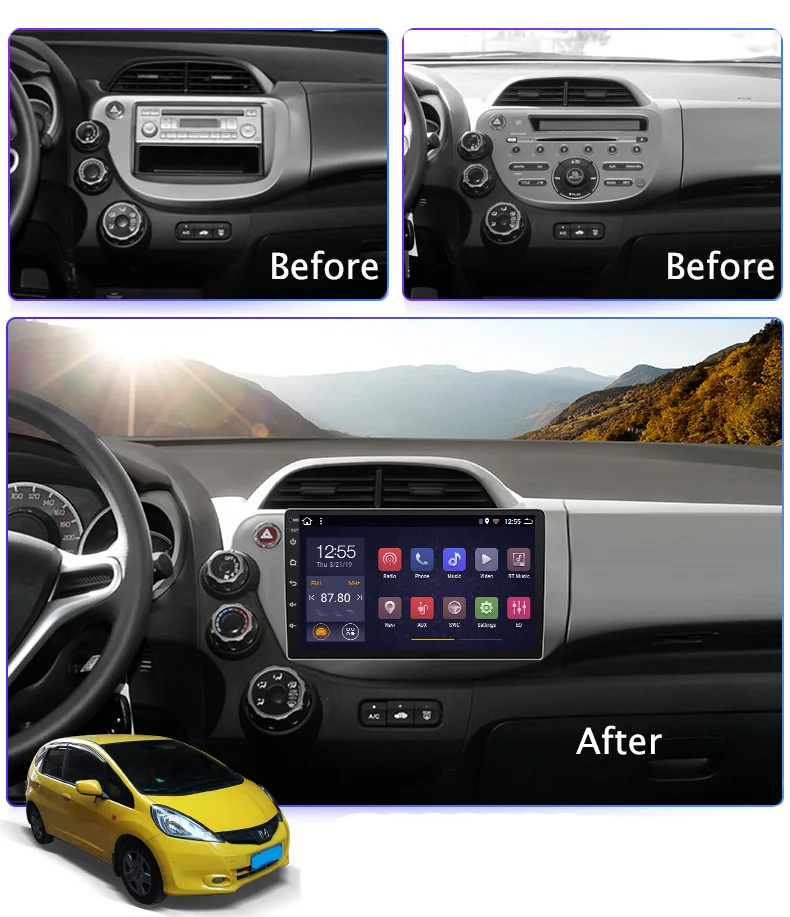 Android 8,1 автомобильный dvd gps мультимедийный плеер 10 дюймов для Honda FIT 2008-2013 автомобильный dvd Навигатор Радио Видео Аудио плеер