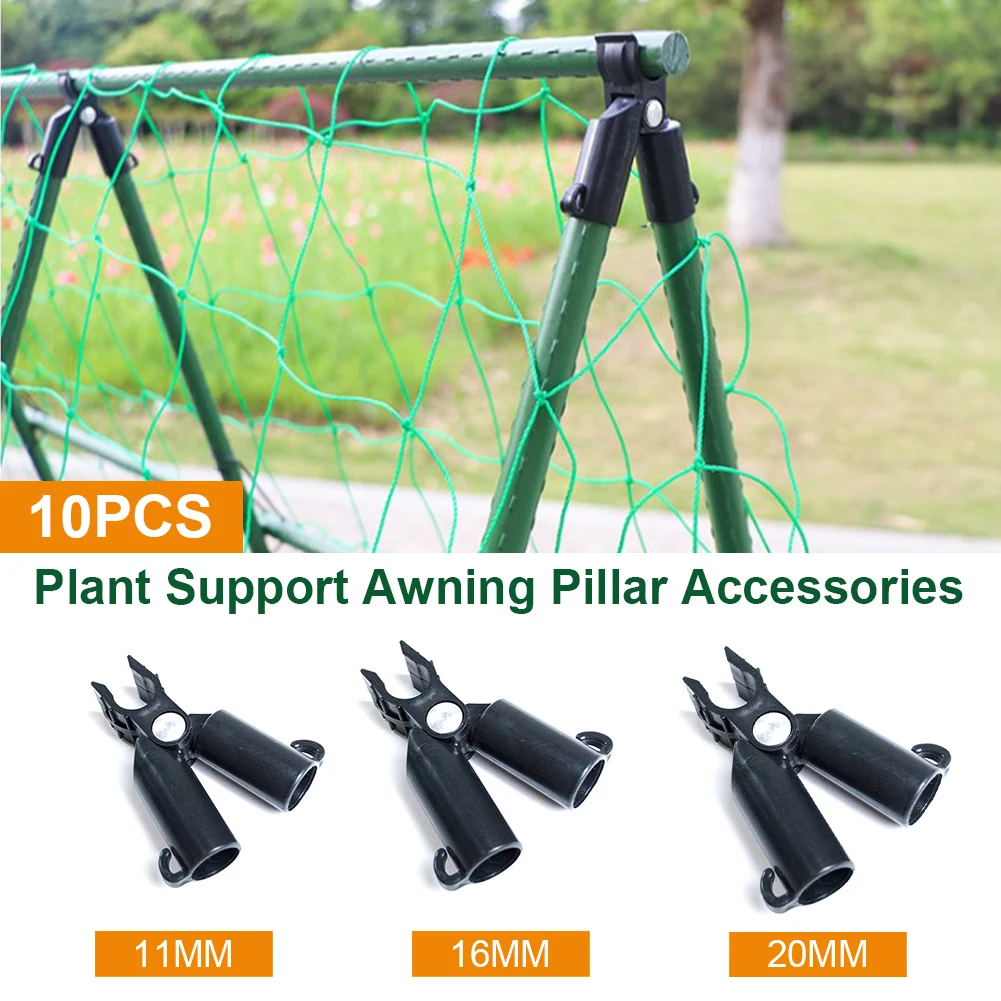 

10pcs Garden Plant Support Clips Awning Pillar Accessory A-Type Connecting Joint Buckle For Greenhouse Gardening Supporting