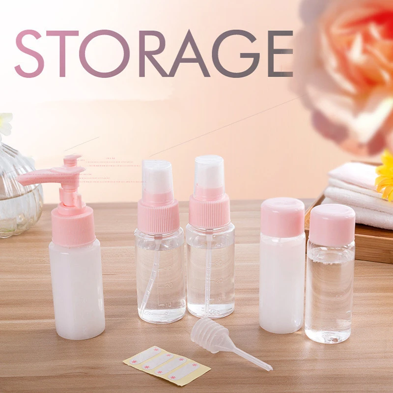 

Empty Spray Bottle Set Pink Plastic Travel Portable Packaging Bottle Beauty Cosmetic Bottles High Quality Simple Portable Bottle