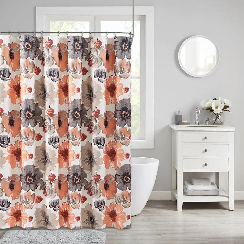 

Ink Style Floral Print Shower Curtain 180*180cm Waterproof Bathroom Cover Cloth
