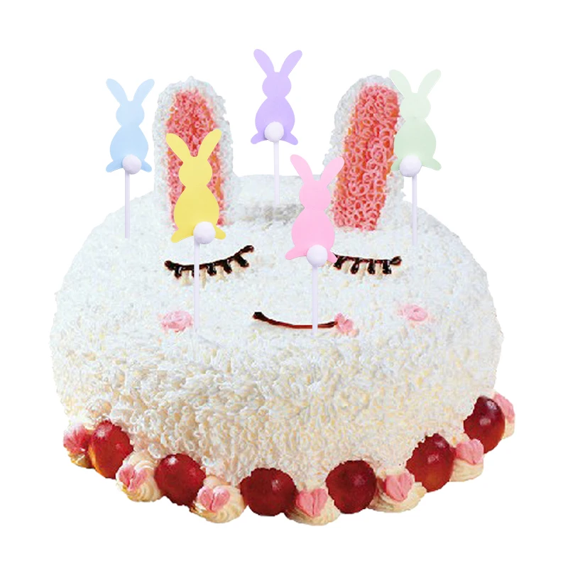 Дешевые 15 шт./лот милые кролики торт Топпер детский душ DIY ручной работы вечерние