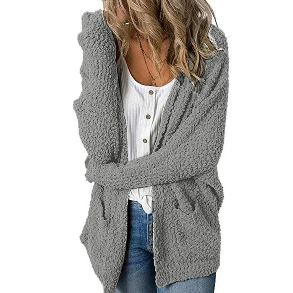 2019 осенне зимний модный женский кардиган из искусственного меха длинная верхняя