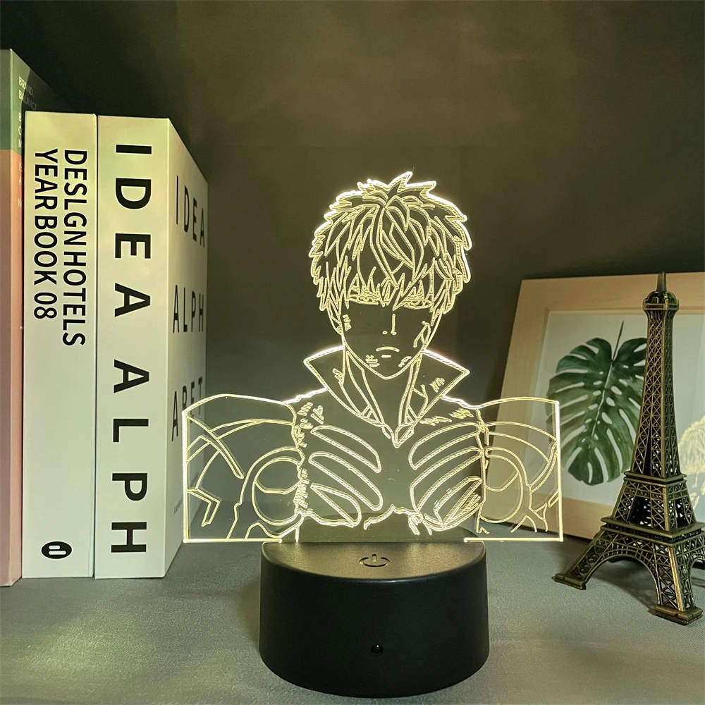 

Светодиодный ночсветильник One Punch Man Genos, ночсветильник для спальни, Декор, подарок на день рождения, аниме 3d лампа, Genos One Punch Man