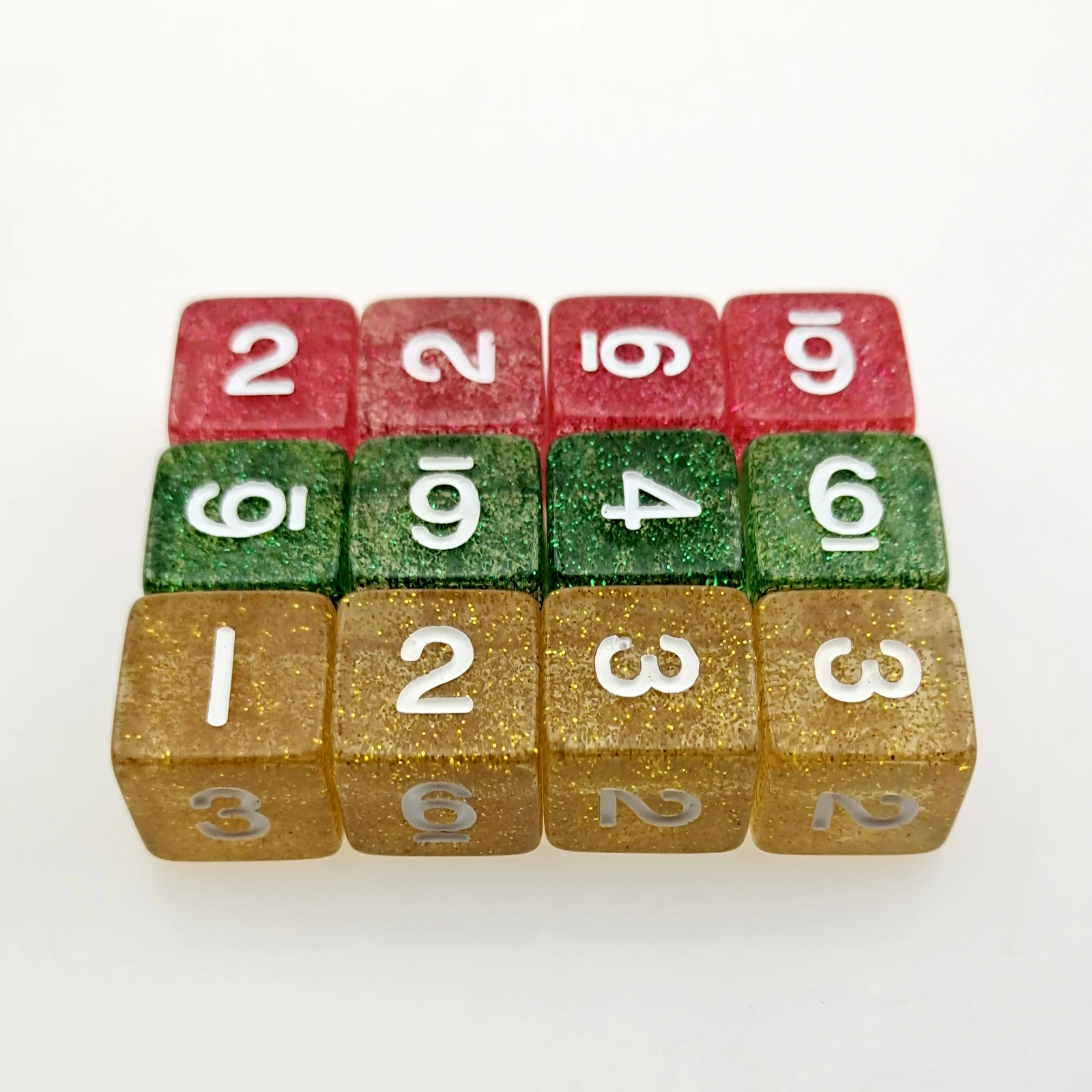 

rollooo Dice 12pc/set D6 Mix color Digital Dice Rpg dice