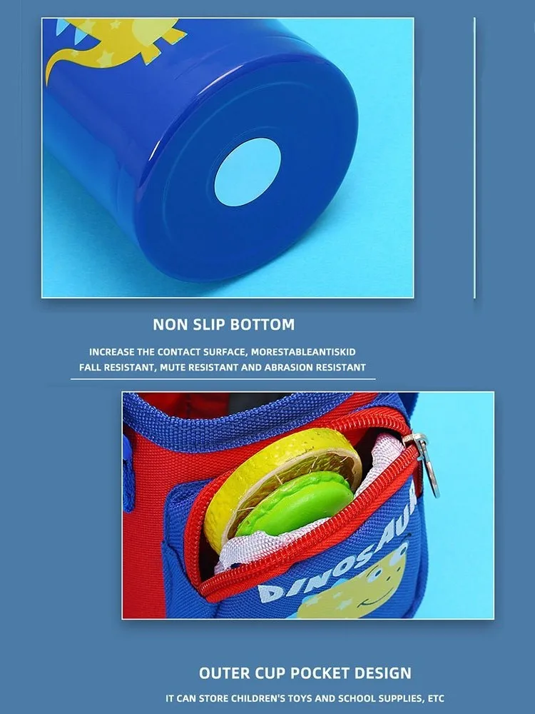 

Kids Water Drinking Cup Heat Preservation Cartoon Baby Feeding Cups Baby Cups Shoulder Strap 316 Stainless Steel Liner