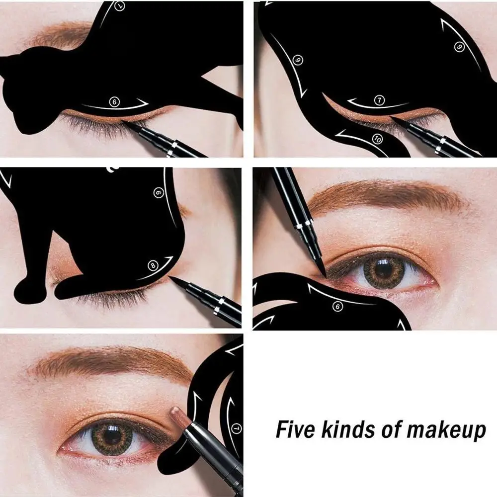 Шаблон для макияжа глаз Miji Mila Cat Eyeliner Stencil Smoky Eyeshadow Applicators Template Plate Professional Eye liner.