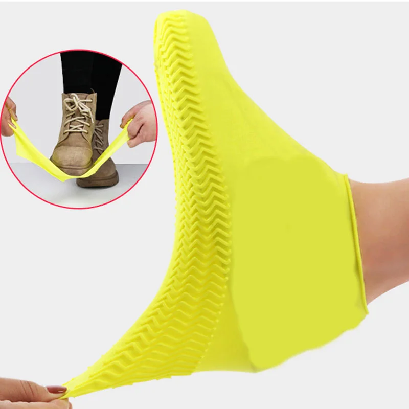 

Classic Silicone Shoe Covers Reusable Waterproof Rain Boot Covers Non-slip Thickened Outdoor Overshoes Women Men Shoe Protector
