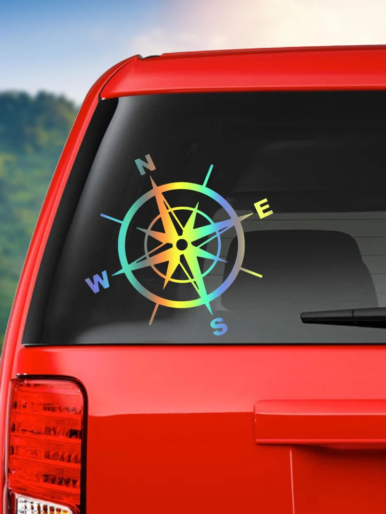 CK3185#15*14.6cm wind rose funny car sticker vinyl decal white/black car auto stickers for bumper rear window images - 6
