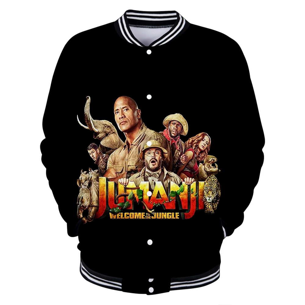 Jumanji Добро пожаловать в джунгли печати 3D бейсбол куртки Мужская мода с длинным