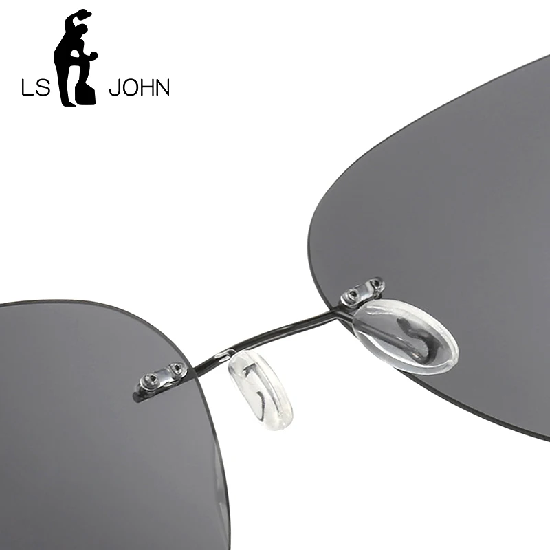 Мужские и женские очки авиаторы LS JOHN солнцезащитные без оправы из титанового
