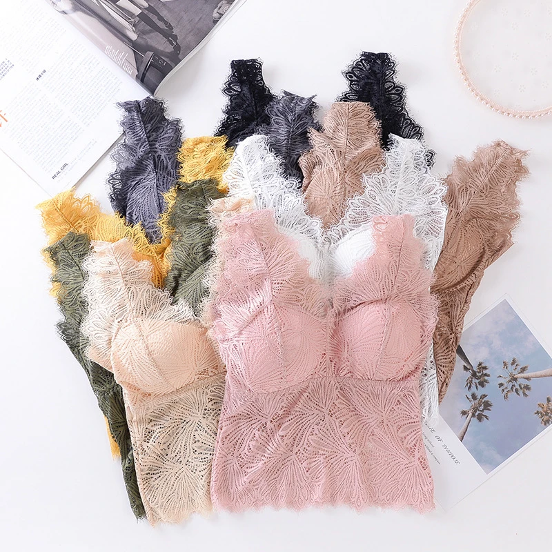 Топ женский кружевной без косточек с V-образным вырезом | Женская одежда