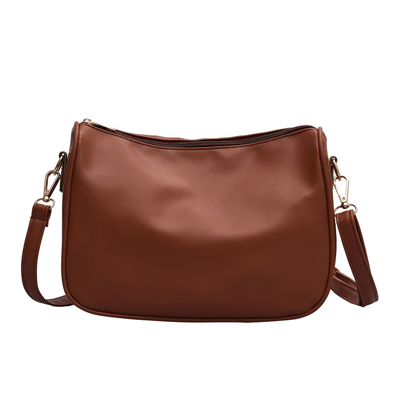 

Cute Solid Color Small PU Leather Shoulder Bags For Women 2021 Simple Handbags and Female Travel Totes