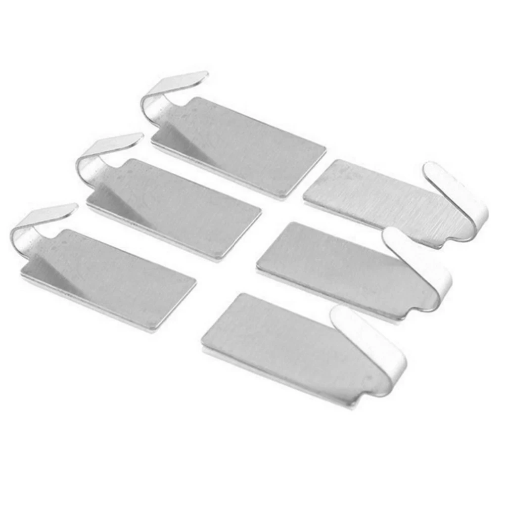 

6pcs Door Wall Mounted Bathroom Towels Storage Rack Waterproof Stable Hanging Hook Stainless Steel Home Organizer