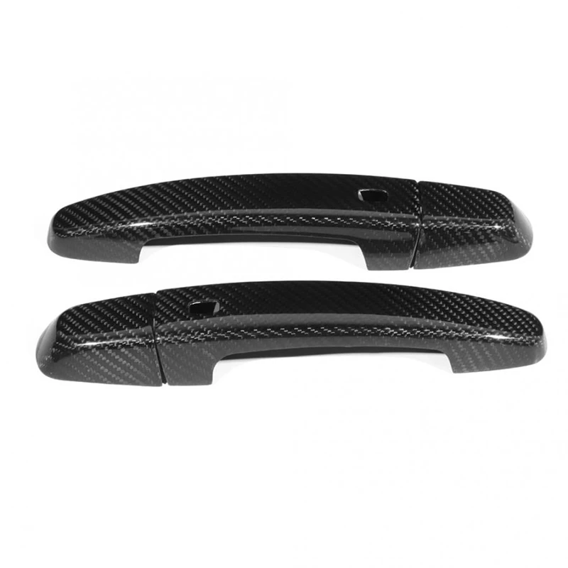 

4Pcs Carbon Fiber Side Door Handle Cover Trim Fit for Chevrolet Camaro - Car Accessories