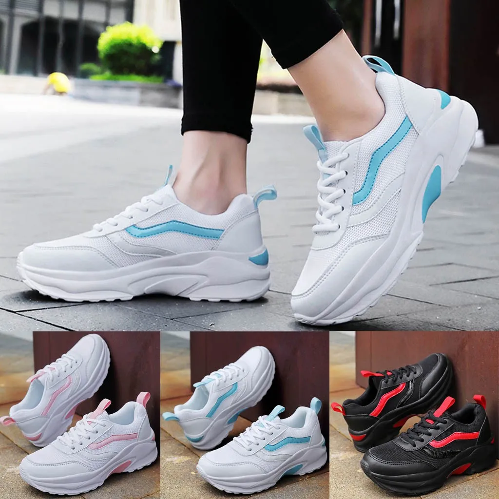

SAGACE new Sneakers womens casual shoes soft Mesh Shoes Lace-Up Casual Shoes womens Student Thick Bottom Sports Shoes for female
