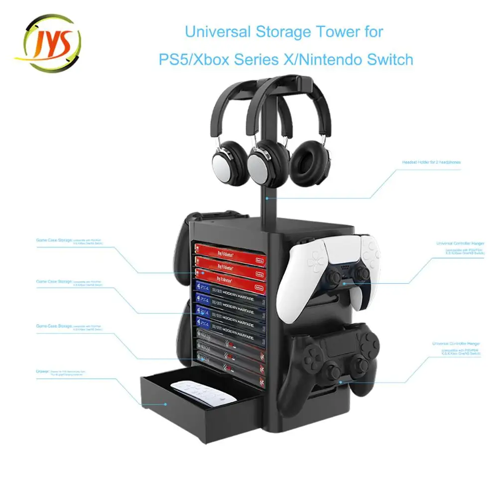 for PS5 PS4 Nintend Switch Console Accessories Case Storage Stand Nintendoswitch Game CD Disc Joycon Pro Controller Holder Tower |
