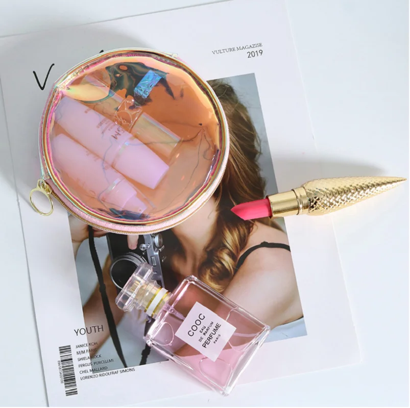 Женская портативная голографическая мини-косметичка прозрачная Лазерная