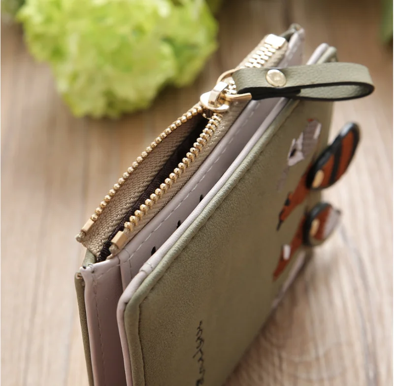 Высококачественный Женский кошелек с милыми мультяшными животными короткий