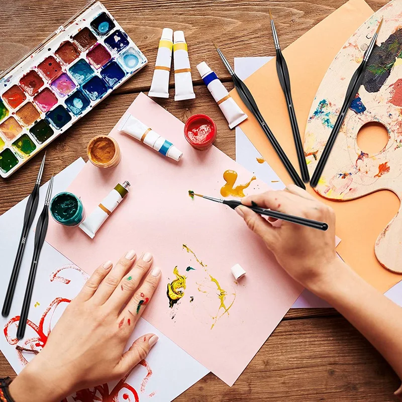 

15 Pieces Fine Detail Brushes with Triangular Handles, Detail Paint Brush Set for Fine Detailing, Art Painting