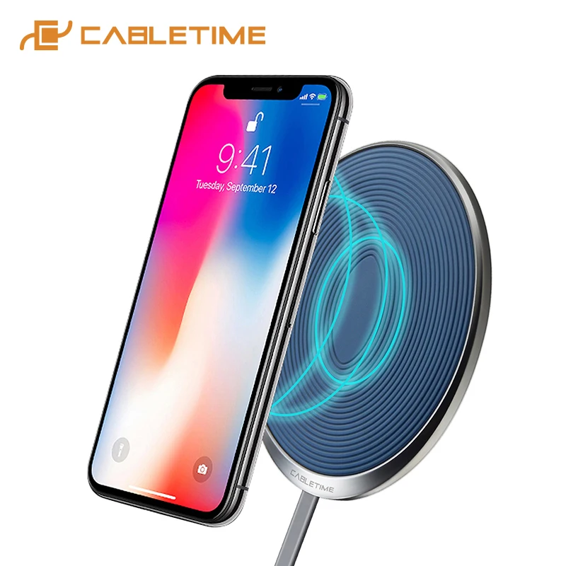 CABLETIME Беспроводное зарядное устройство для X/XS/8 samsung S9/S8 USB зарядное устройство Pad 10 Вт Быстрое беспроводное зарядное устройство для телефона Quick Charge C160