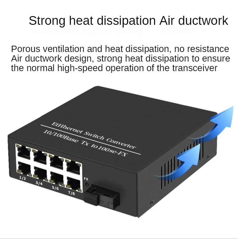 1 PC Ethhernet Switch Converter 100Mb Transceiver Single Mode Single Fiber Converter Photoelectric Transceiver Gift Power Supply