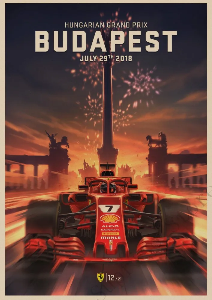 Винтаж Мексика Катара Италия путешествия плакат ретро F1 гоночный автомобиль живопись настенный Бар Паб дом искусство крафт-бумага Декор для гостиной - Цвет: 4