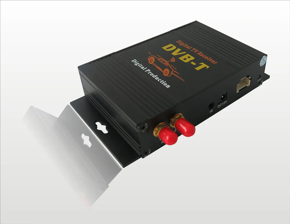 2 тюнера внешний мобильный DVB-T MPEG-4 Авто DVBT MPEG4 цифровой ТВ приемник с пультом