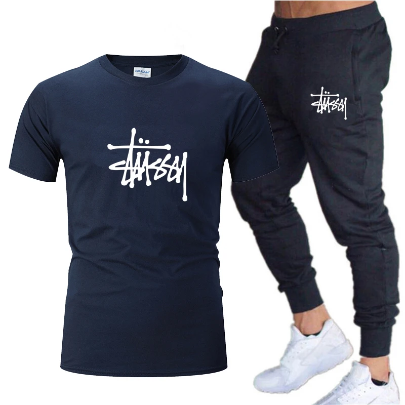 

2021 Hot New Letter Printed T-Shirt Sports Suit Couple Quick Dry Casual Running Suit Summer Short Sleeve Shorts 2-Piece Set 3XL