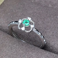 classic created green emerald 3mm ring fine wedding jewelry 925 sterling silver jewelry rings for women