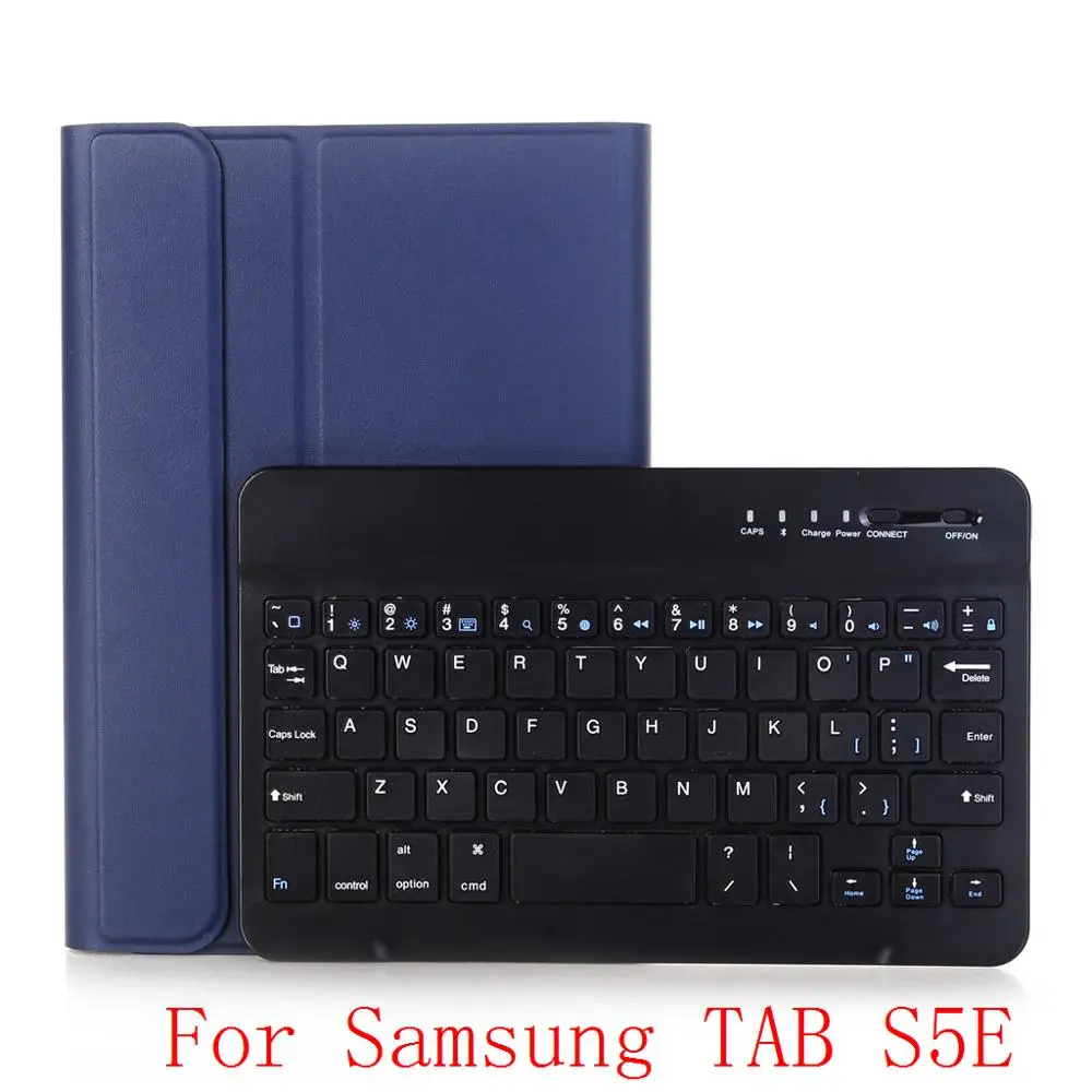 Blue Беспроводной клавиатура чехол для samsung Galaxy TAB S5E Bluetooth чехол с откидной магнитной крышкой клавиатура чехол для планшета для samsung TAB S5E S4 s5 e 10,5 - Цвет: Blue
