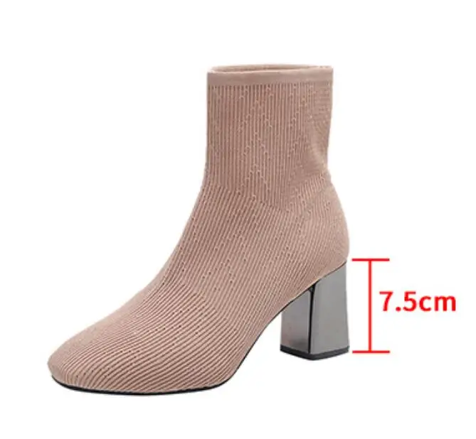 35 39 новые женские носки до лодыжки сапоги 2019 г. Модные весенне Осенние эластичные