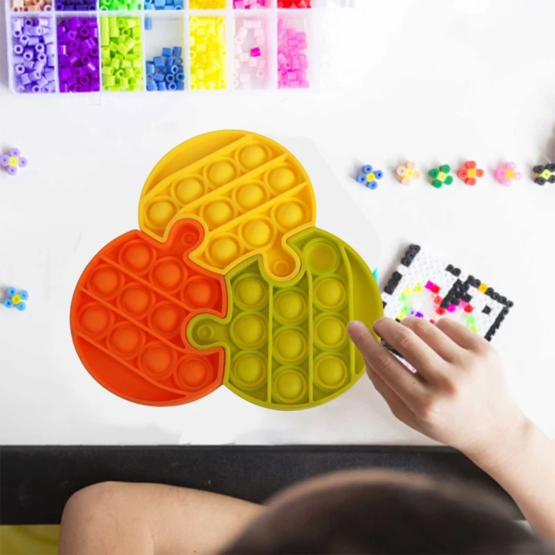 

8Pcs/Set Assemble Bubble Sensory Toy Set Picture Puzzle Autism Special Needs Stress Reliever Toys for Classmate Family Game