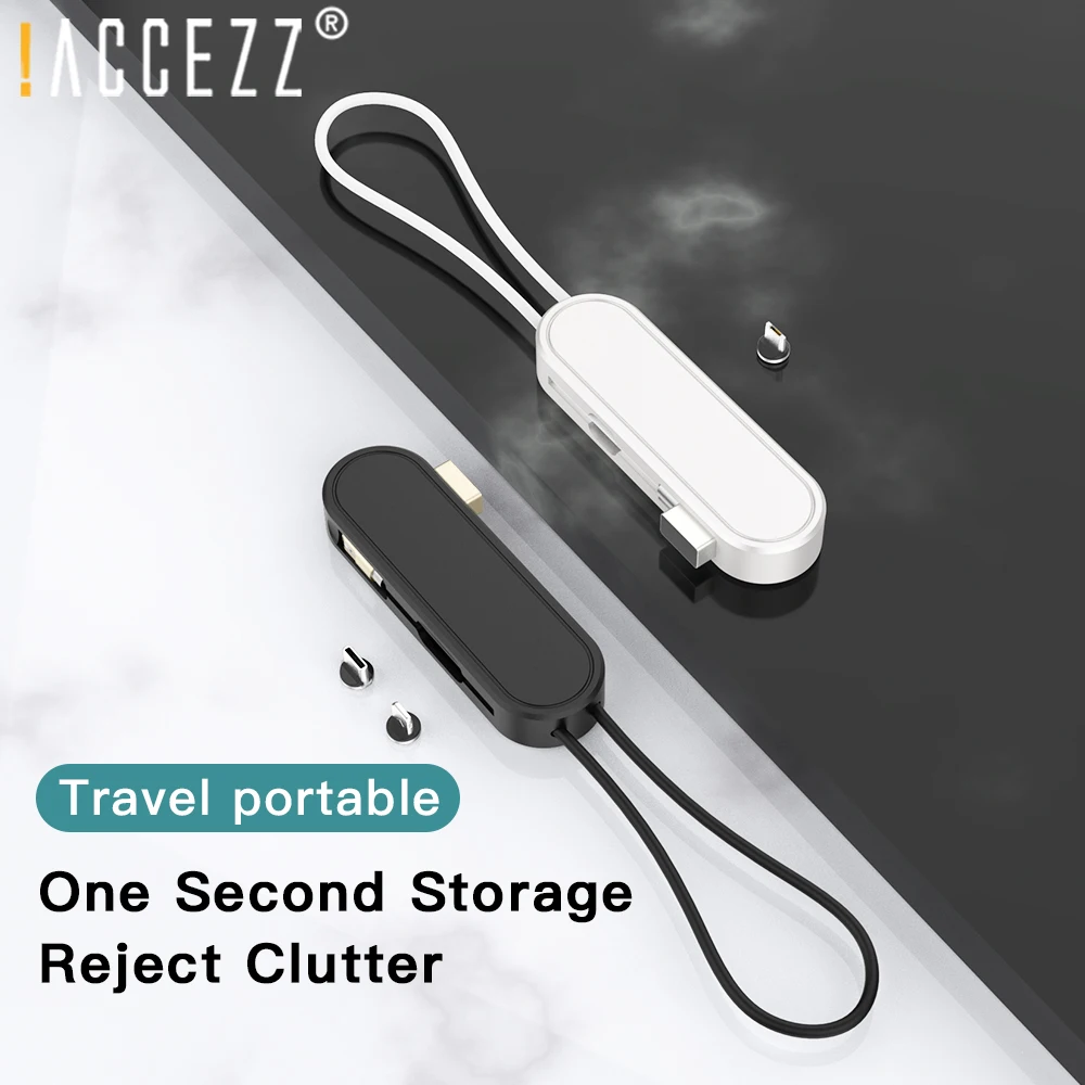 

!ACCEZZ Mini 3in1 Magnetic USB Cable Type C Cable for iPhone iPad Samsung Xiaomi Huawei Fast Charging Charge Micro USB Cord Wire