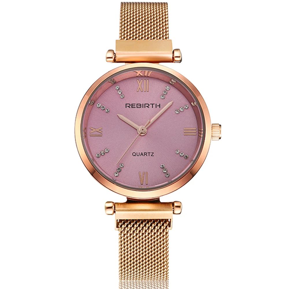 Ladies Watches Роскошные женские часы-браслет, креативные магнитные кварцевые часы из розового золота с миланским стальным ремешком, часы для женщин и девушек, магнитные часы - Цвет: Ladies Watches
