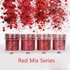 Блестки для ногтей серии Red Mix, 103 мл, блестки для ногтей, пыль, красочные блестящие ногти, блеск для лица, тела, глаз, блестки для нейл Арта (искусство украшения ногтей) украшения