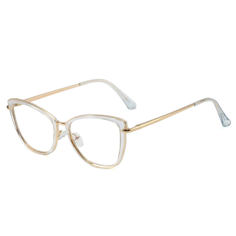 

LNFCXI Retro Eye Protection and Anti-Blue Light Cat Eye Square Frame Metal Frames Men Women Optical Fashion Computer Glasses