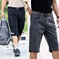 3xl men solid color multi pockets quick dry outdoors tactical capri pants trousers