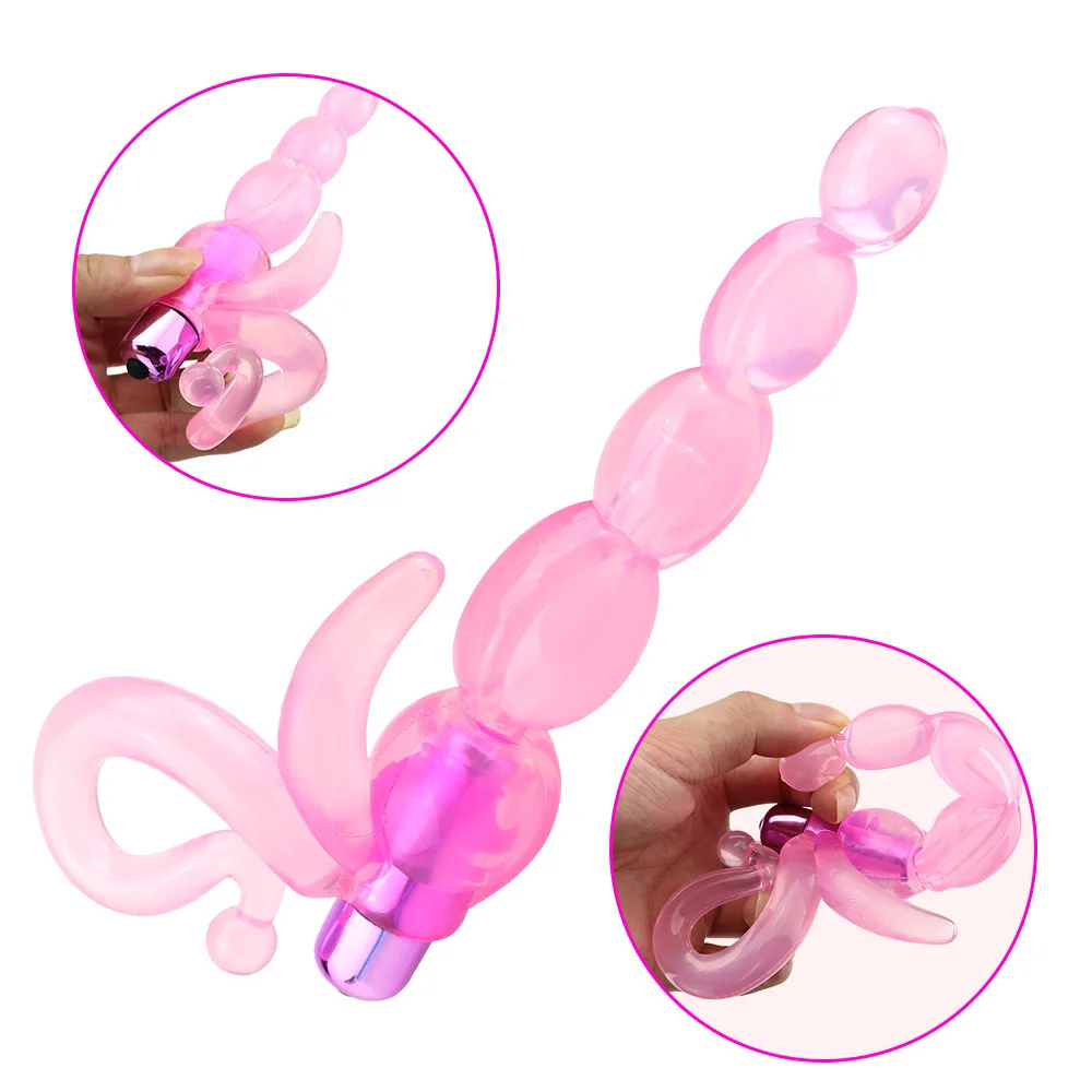 Вибрирующая задняя Анальная пробка силиконовая бусина для вытягивания точки G