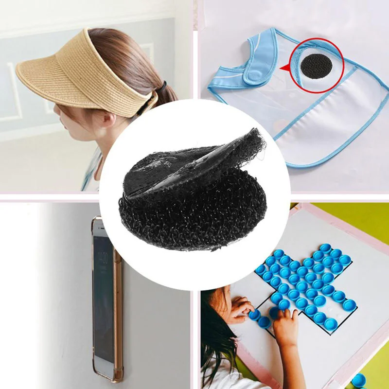 

Magic Tape Self Adhesive Fastener Tape Disc Adhesive Strong Magic Sticker Round Coins Hook Loop 10/15/20/25mm