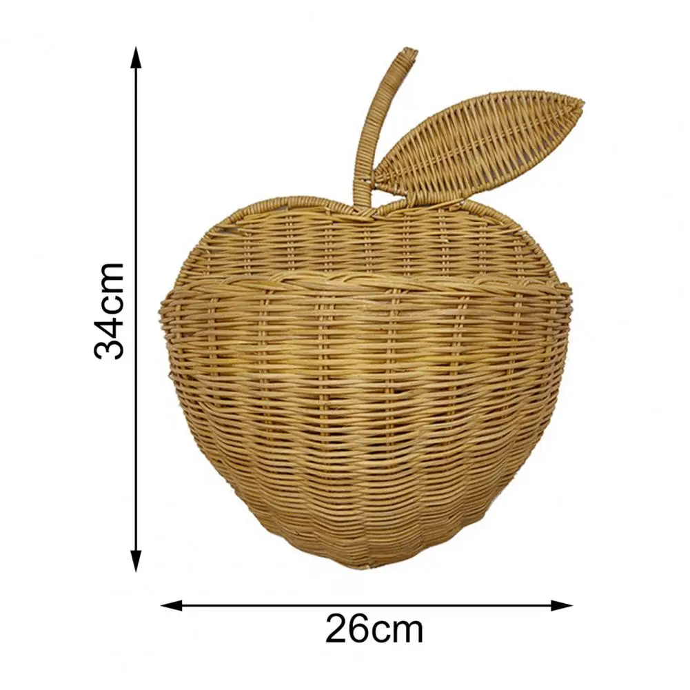 

Handmade Storage Basket Woven Wicker Rattan Baskets for Kids Clothing Toys Apple Shape Hanging Storage Organizer Wall Decor