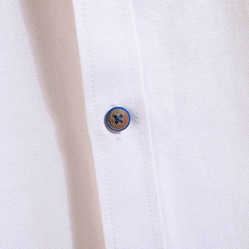 Мужская приталенная рубашка Повседневная дышащая из ткани Оксфорд с воротником