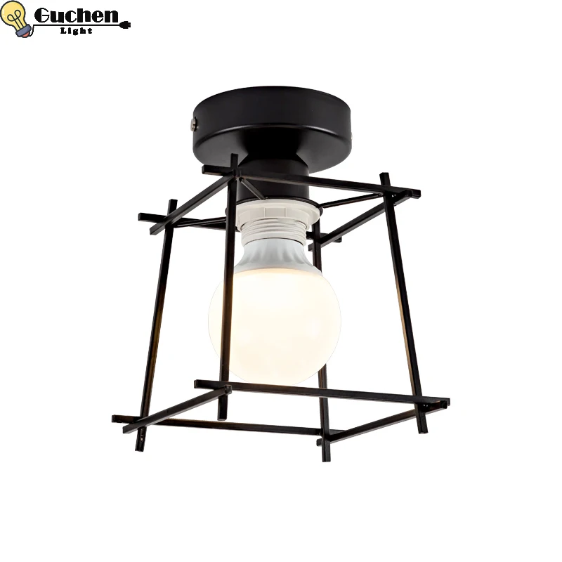 

Industrial Retro minimalist Ceiling light Vintage Iron Lamp led home loft Bar Coffee kitchen living room indoor Aisle fixtures