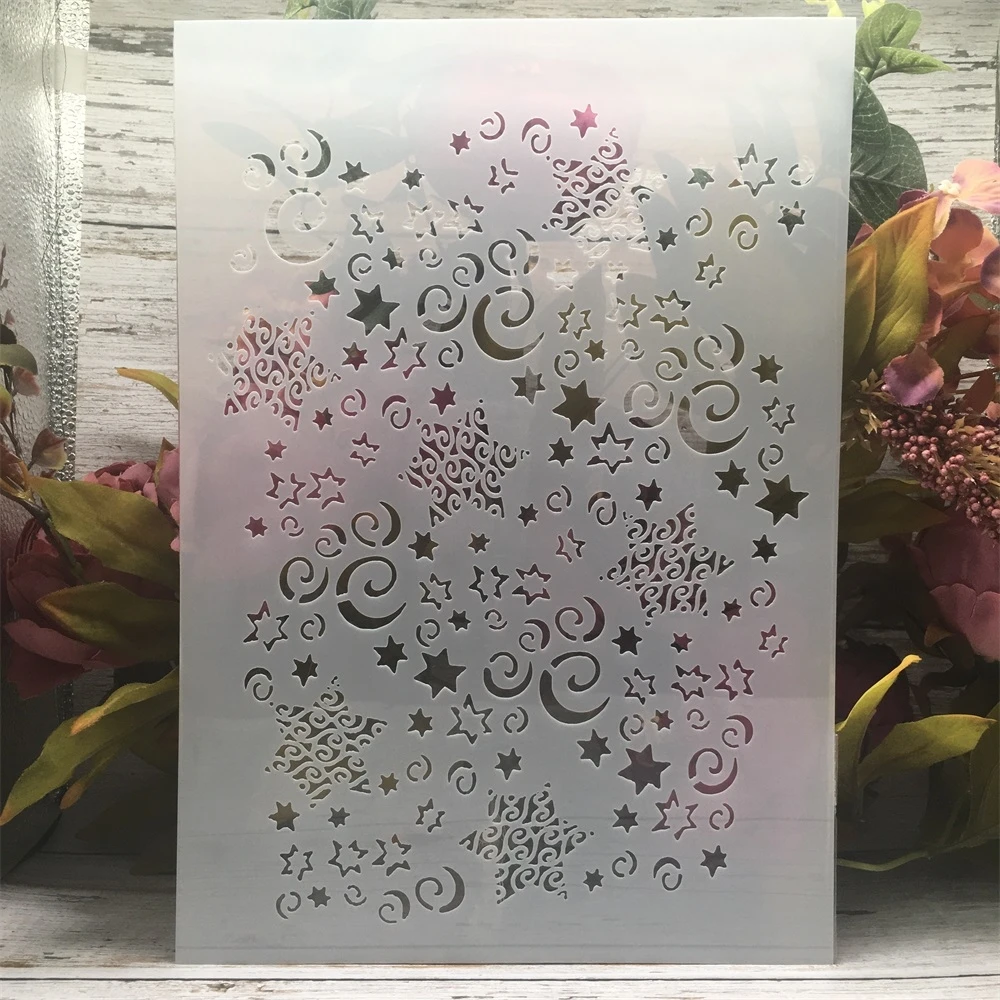 

A4 29cm Stars Snowflake DIY Layering Stencils Wall Painting Scrapbook Coloring Embossing Album Decorative Template