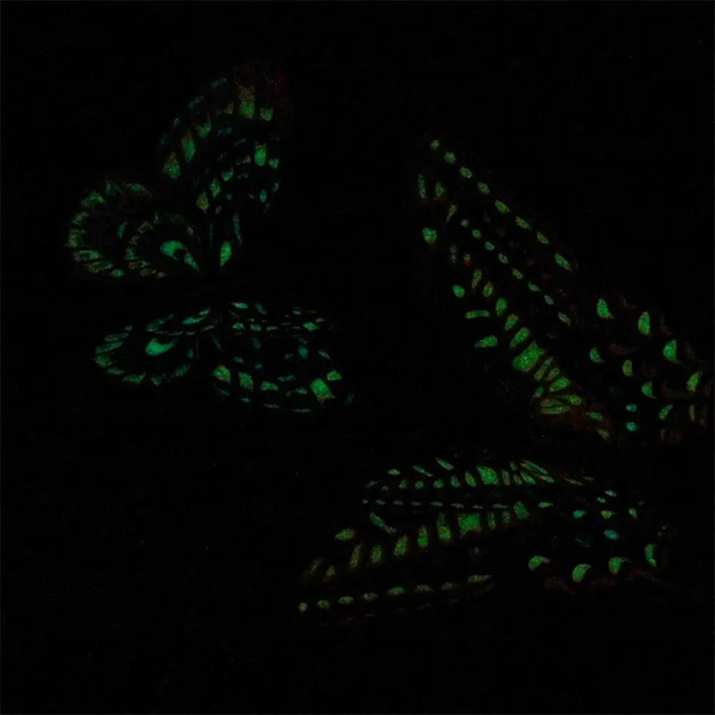 12 шт. светящийся яркий в темноте Бабочка Дизайн Наклейка Мода прилипание 3D ночник